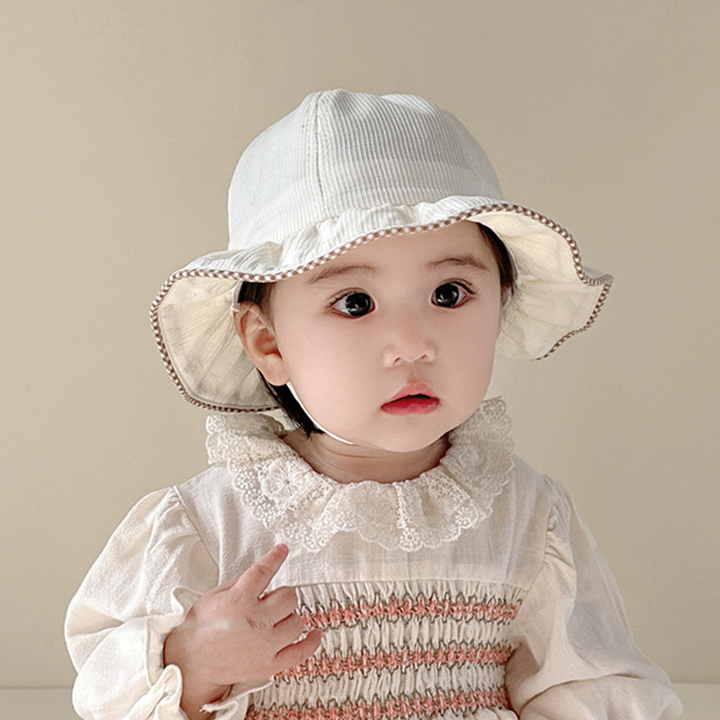 Sombrero para el sol para bebés, sombrero para niñas, primavera y otoño, estilo fino, chal de moda súper lindo, sombrero para el sol, sombrero de pescador de ala ancha ajustable