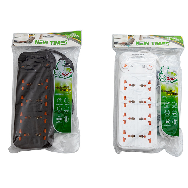 4 - Doble interruptor de comercio exterior enchufe estándar británico estándar europeo estándar americano blanco y negro color de PVC bolsa puerta de seguridad para niños