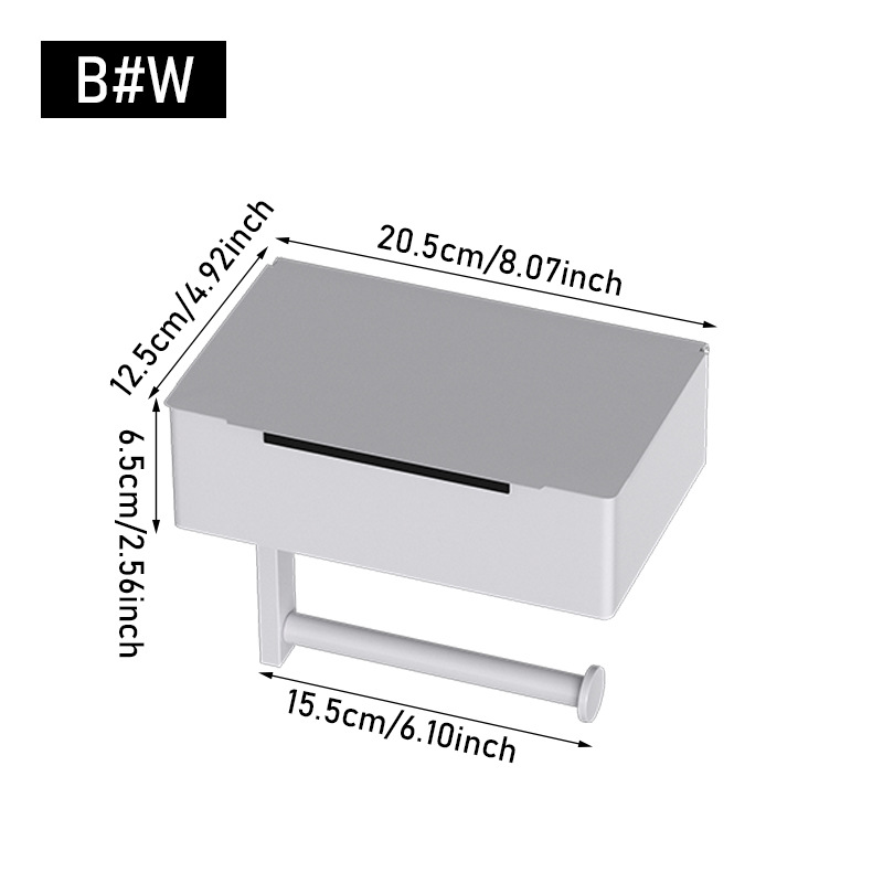 Transfronterizo Amazon caja de pañuelos de acero inoxidable negro titular de teléfono móvil baño Baño montado en la pared titular de rollo de tejido