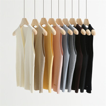 时尚叠穿通勤气质早秋V领针织马甲羊毛修身背心无袖上衣内搭D282