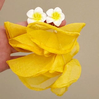 超仙气质黄色系列氛围感耳饰精致夏日度假百搭耳饰森系小清新耳钉