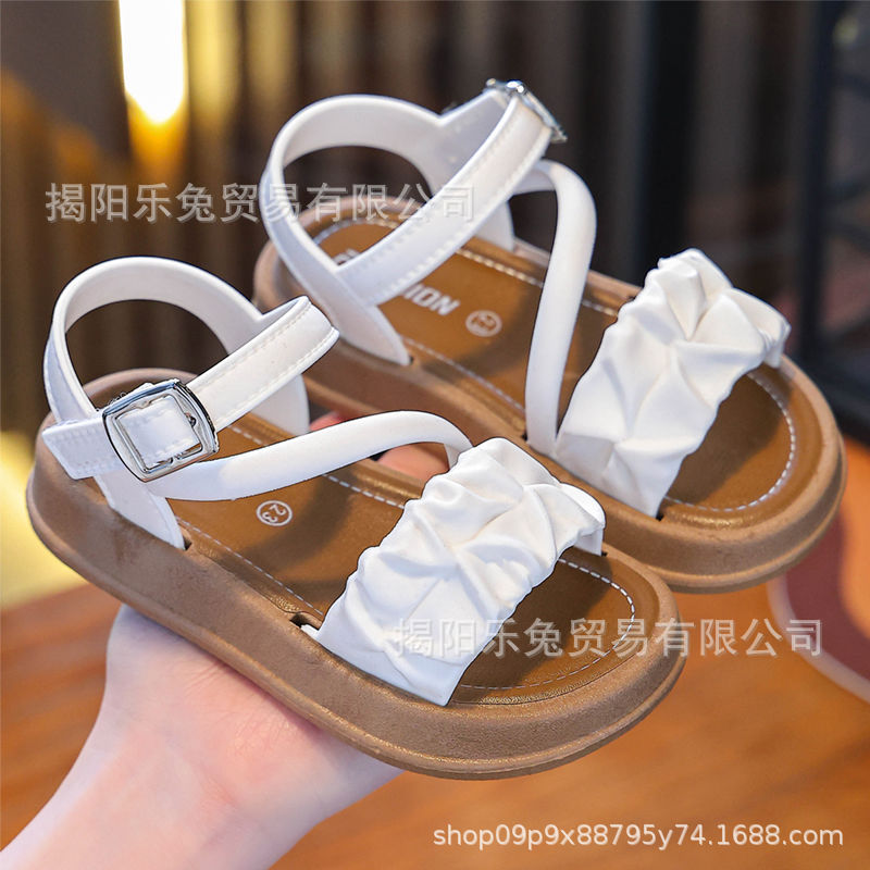 Girls Sandals New Internet Celebrity Fashion Sandals Non-Slip Soft Bottom Baby Velcro Slippers Wholesale