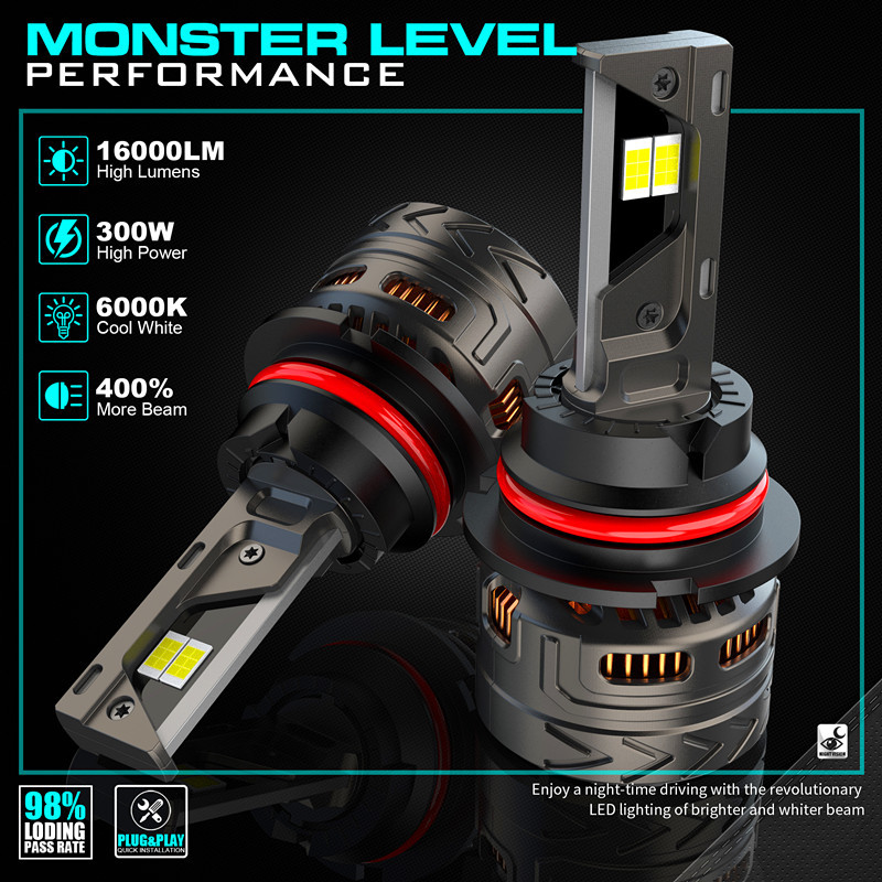 Coches LED serie S-V32 300W Brillo H1, H4, H7, H11, H13, 880, 9004, 90