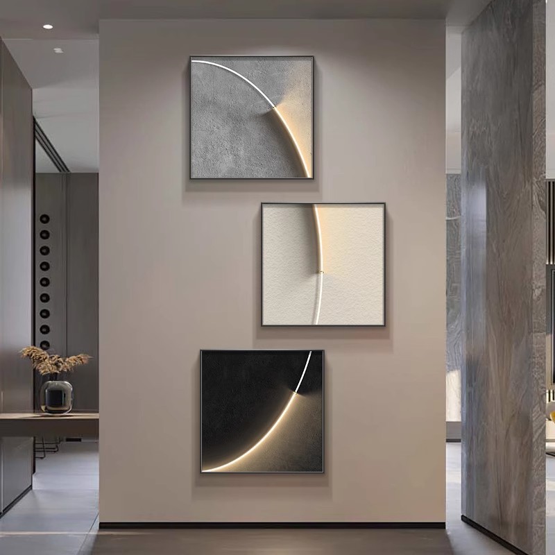 Modern Minimalist Entrance Hall Decorative Painting Texture Painting High-End Aisle End Mural Facing the Door Wall Hanging Painting