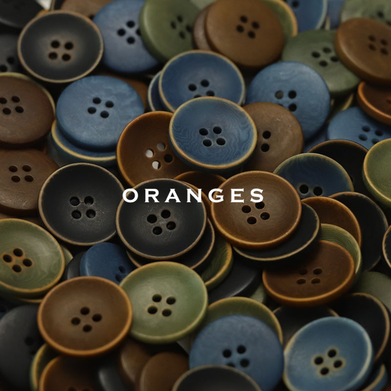 【Orange】Vintage Burnt Edge Fruit Button Women's Fur Coat Decorative Button Vintage Workwear Vest Fruit Button