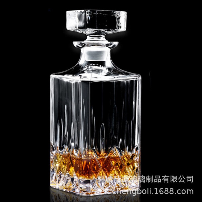 透明水晶玻璃洋酒瓶带盖密封酒樽储酒器酒具家用个性威士忌酒瓶子
