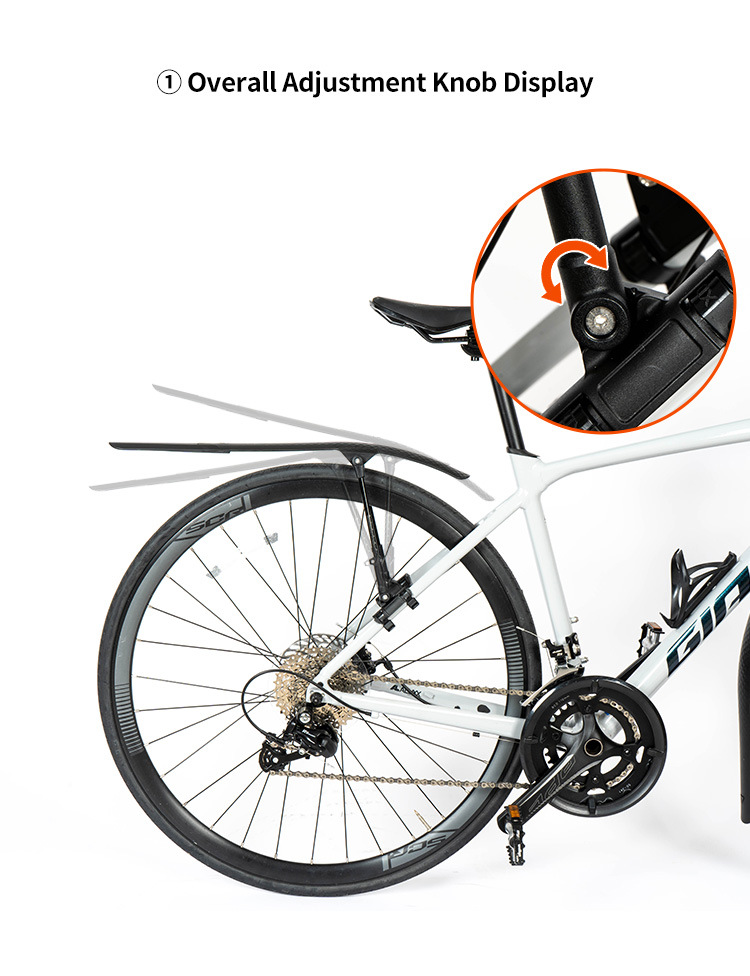 Bicycle fender, road bike front and rear adjustable quick release