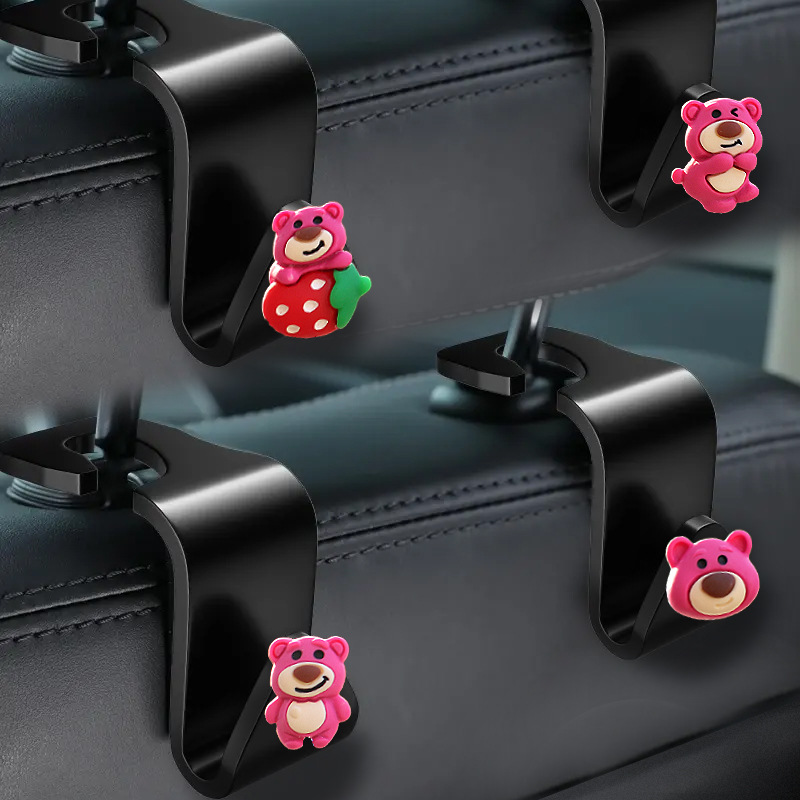 Decoración de coche de oso de fresa, coche eléctrico, decoración pequeña de personalidad, decoración de coche, decoración de consola central de coche