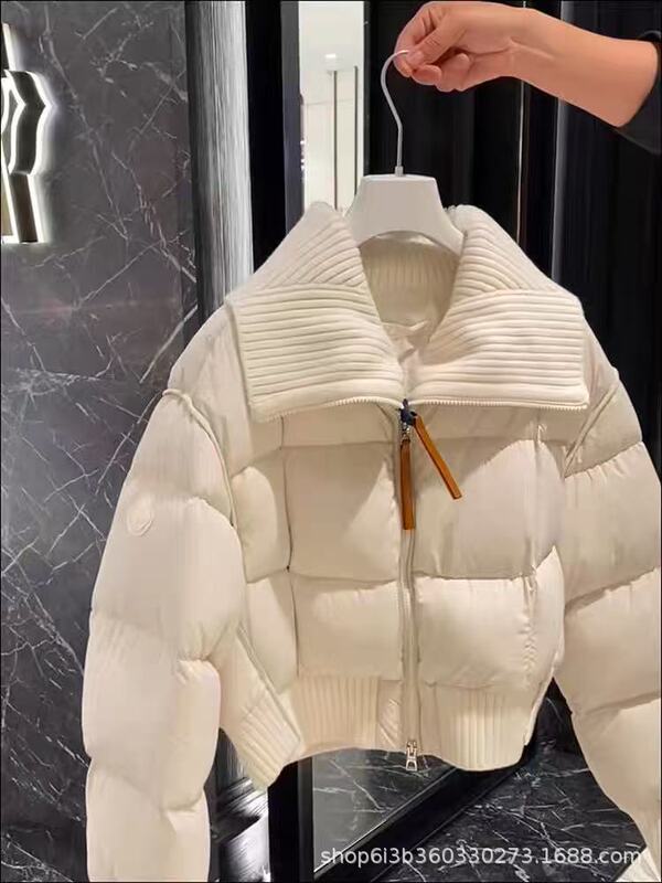毒家版本南油高货 M家新款女拼接针织短款羽绒服冬季显瘦保暖外套|undefined