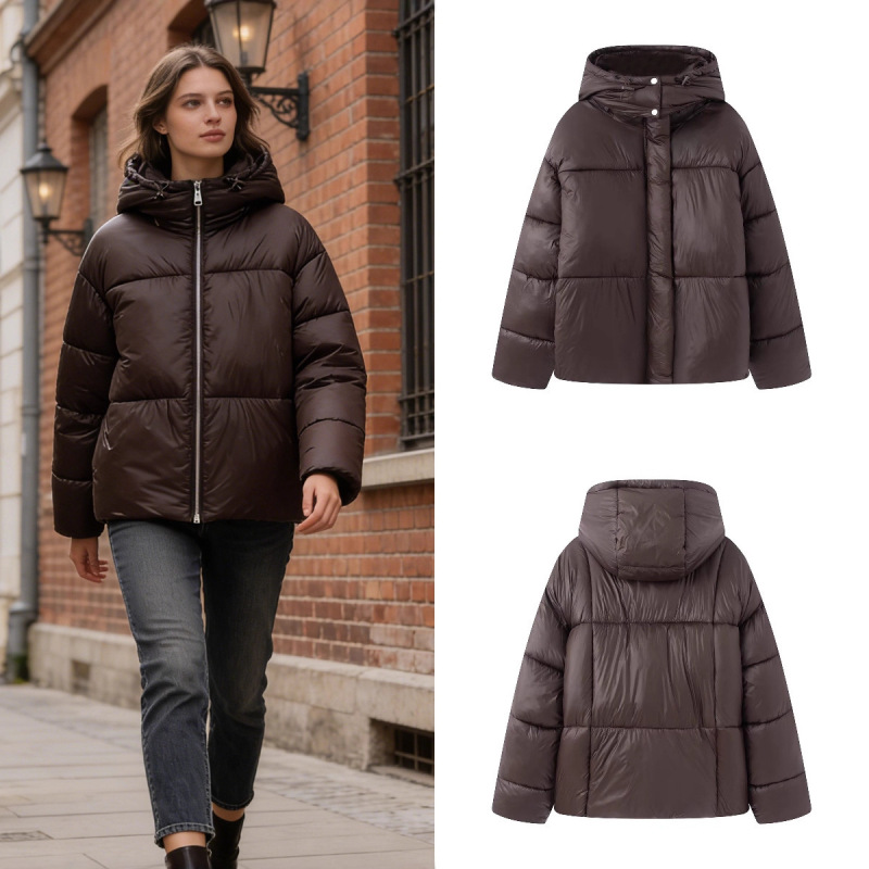 Za Foreign Trade Cross-Border Wholesale European and American Style Women's Winter Fashion Versatile Autumn and Winter Stand Collar Thickened down Cotton Jacket