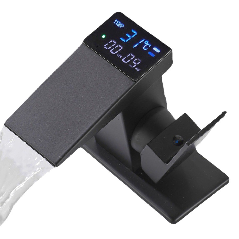 Grifo inteligente con pantalla digital y generación hidráulica, control de temperatura automático para baño o lavabo