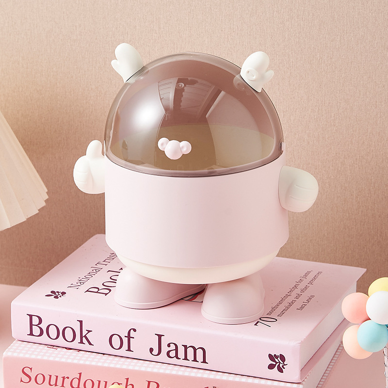 Cute Desktop Trash Can Student Dormitory Home Mini Cartoon Dresser Paper Basket Desk Storage Bucket with Lid Cute Desktop Trash Can Student Dormitory Home Mini Cartoon Dresser Paper Basket Desk Storage Bucket with Lid