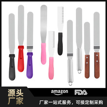 不锈钢面包抹刀 烘焙PP手柄加厚带刻度抹刀奶油蛋糕刮刀慕斯抹尺