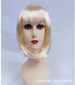 Suministro transfronterizo Carnaval Qi Bangs estudiante Festival de Pelo colorido BoBo cabeza Halloween estudiante corto Peluca de pelo tocado image 14
