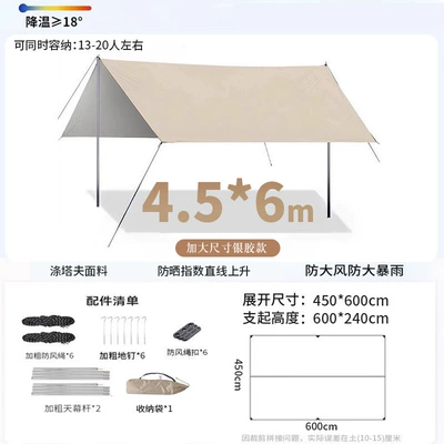 Protection, Outdoor Rainproof Large Canopy – Avtomobil yan çətirləri - silver-tape-456-comes-with-a-storage-bag-various