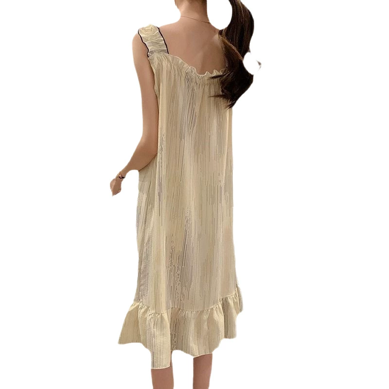 Thin breathable long pijama sleevless, Terylene Cotton, lifting effect, with sleeve