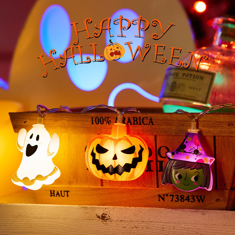 人気LEDクロスボーダーアマゾンハロウィンデコレーションパンプキンゴーストライトストリング装飾飾り付け吊り下げ飾りハロウィンデコレーション|undefined