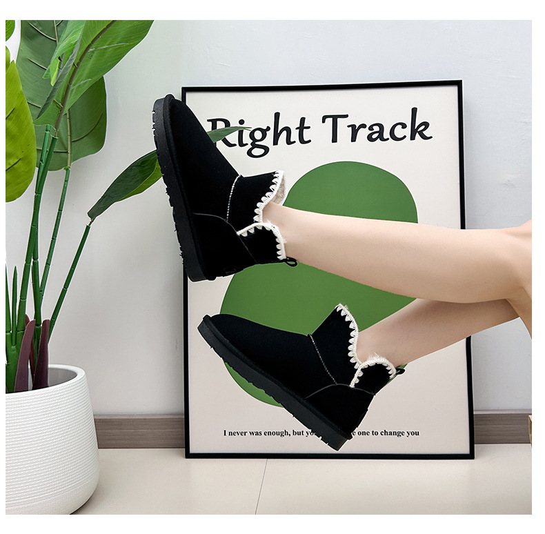 Chaussures chaudes en peluche polyvalentes à fond plat pour femmes, chaussures décontractées confortables pour l'hiver 2023_voghion.com