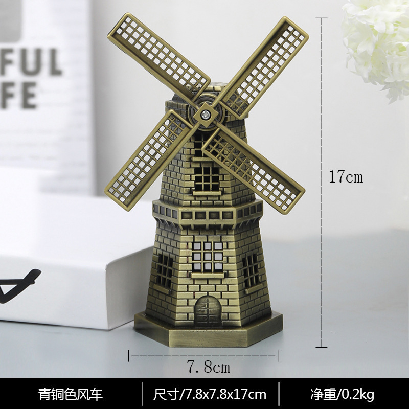 Bronze dutch windmill decorative ornaments