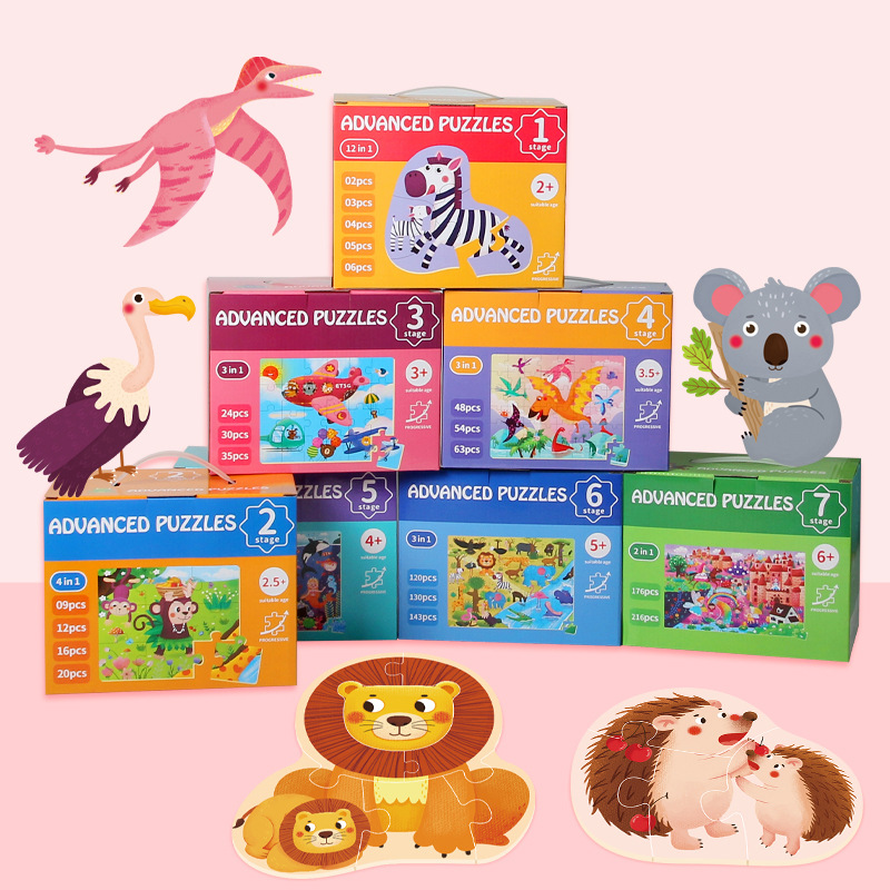 Nuevos niños transfronterizos avanzados de madera plano puzzle de gran tamaño pensamiento lógico educación temprana puzzle infantil intelectual