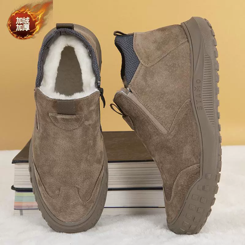 Зимняя обувь на флисе, утеплённая, мужские ботинки