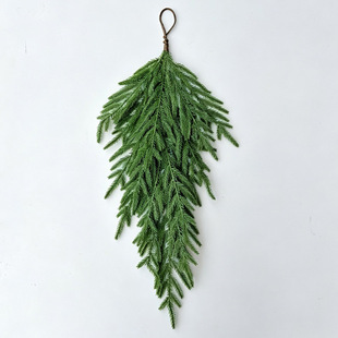 Cross-border simulated touch soft glue Norfolk pine needle wall hanging Christmas tree upside down vines and green plants holiday decoration