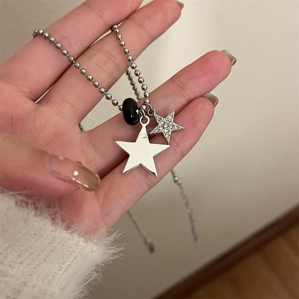 Y2k Cool Style Star Alloy Titanium Steel Plating Inlay Zircon Women's Pendant Necklace display picture 5