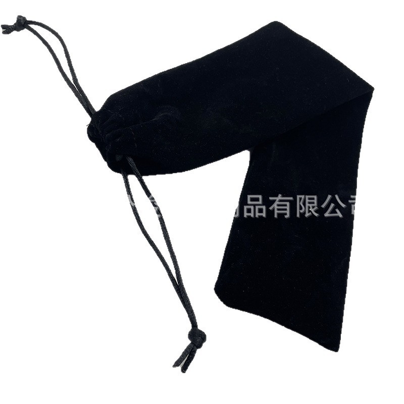 跨境热销黑色口袋抽绳饰品文具信封礼品包装袋耳机支架条绒布袋|undefined