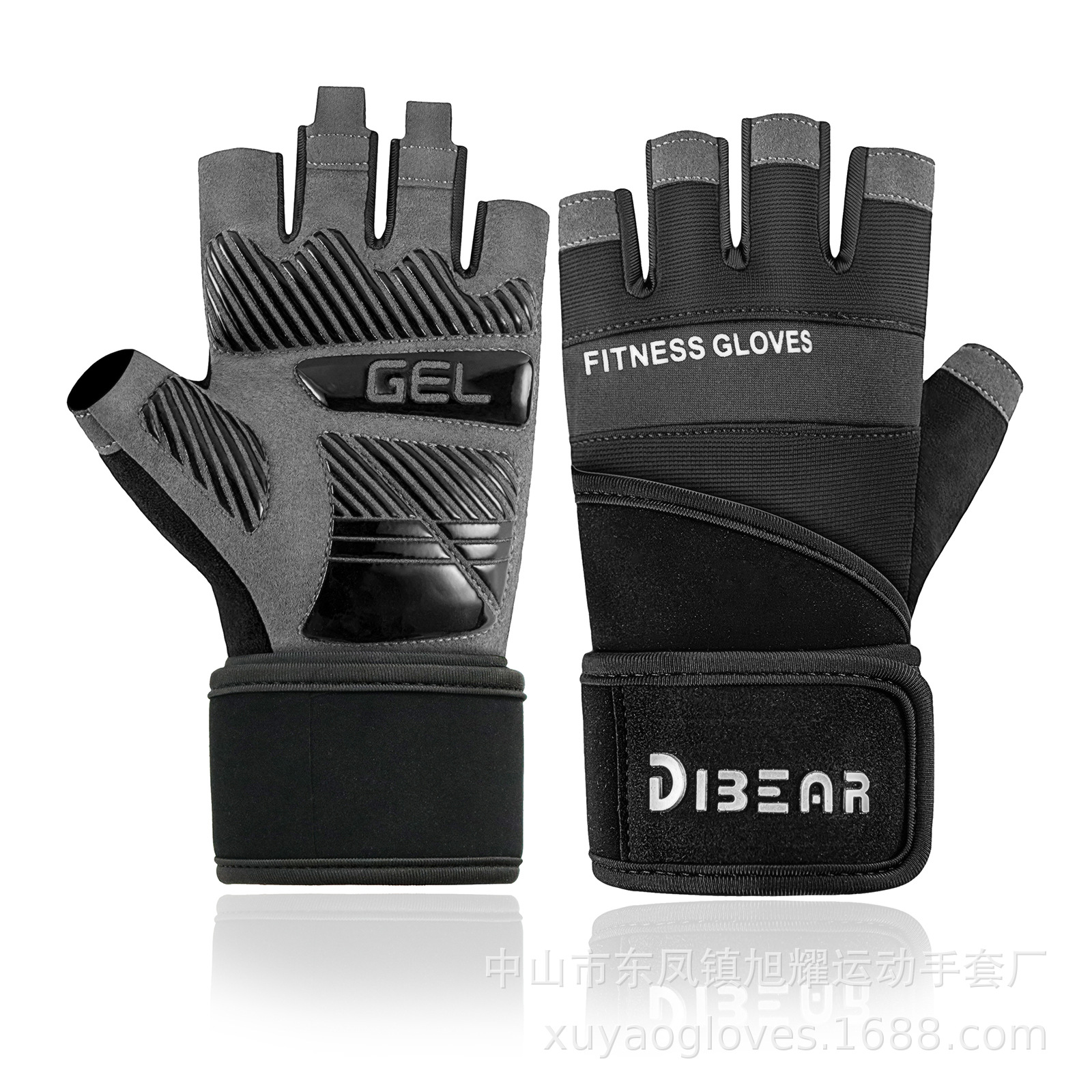 Verano al por mayor transfronterizo DIBEAR guantes de fitness brazaletes deportes antideslizantes medio dedo entrenamiento universal con mancuernas al aire libre