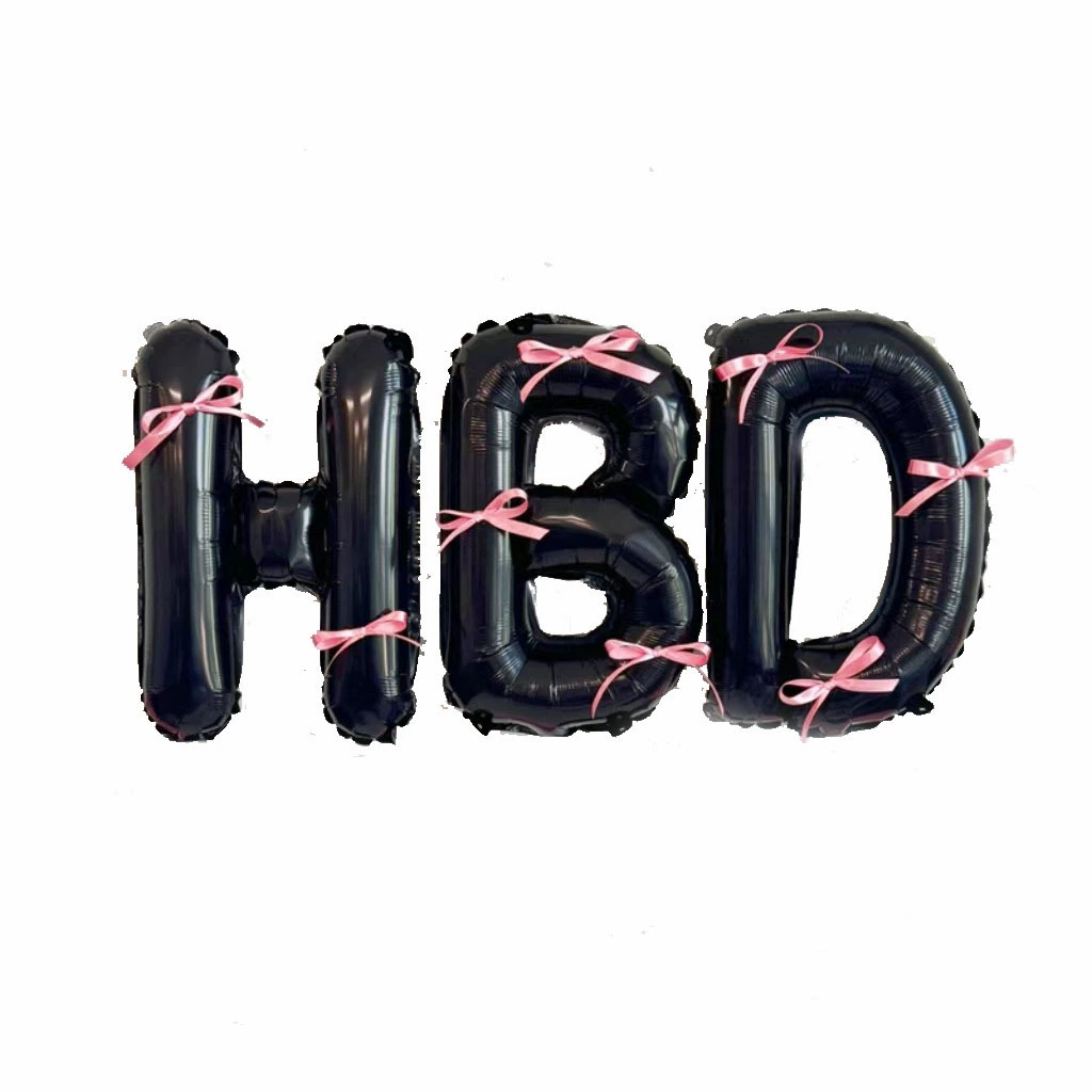 Ins С Днем Рождения вытащить цветок бант HBD Алюминиевый пленочный воздушный шар балет макет ветер принцесса девочка ребенок ребенок