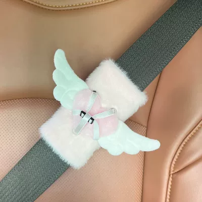Seatbelt shoulder pad car seatbelt doll personalized creative protection cute 2026 new interior accessory (Seat belt shoulder pad) - pink-body-pink-heart-wings