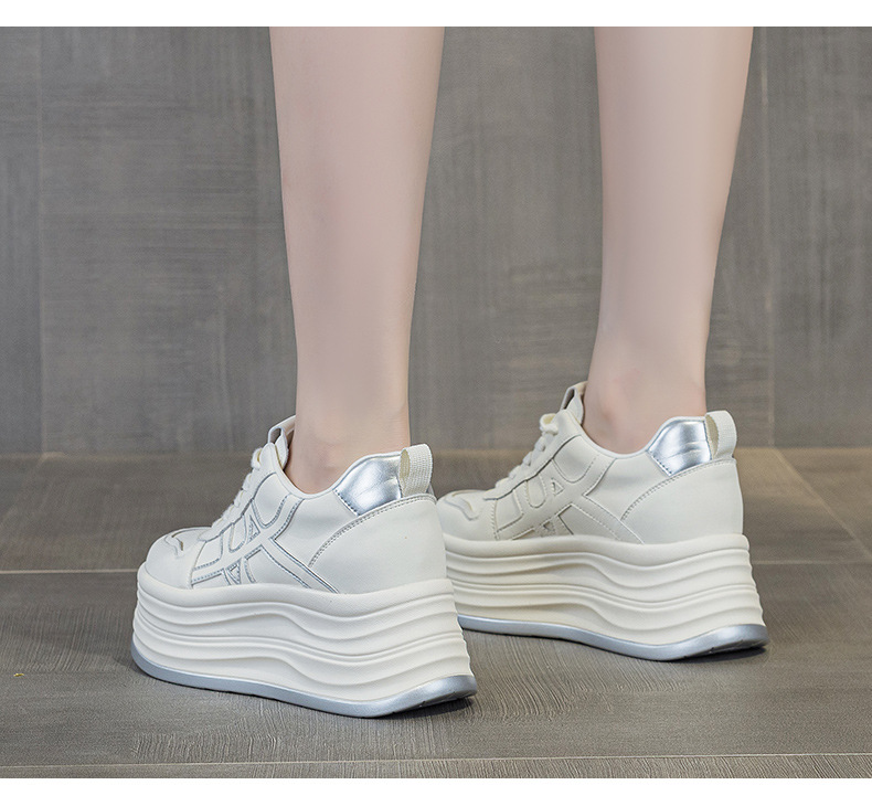 Giày sneaker nữ đế dày tăng chiều cao phong cách thể thao đa năng — M2985 lót đơn màu bạc, M2985-1 cộng với nhung đỏ, M2985-1 plus nhung bạc, M2985 lót đơn màu đỏ chi tiết 18