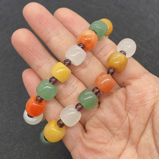 ��Ȼʯ����A��Ͳ��ֱ��ɢ�����9x11mm��ɫ���� DIY����Ʒ���l