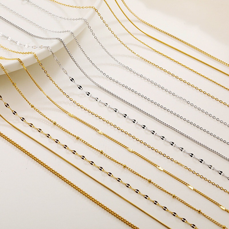 Fashion Titanium Steel Snake Bone Chain Lips Cross Side Box O-shape Clavicle Chain Fadeless Necklace Women Accessories