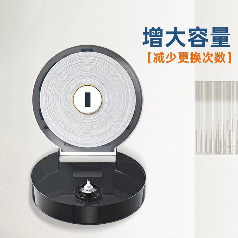 Caja de pañuelos con bloqueo y diseño grueso impermeable, portarrollos grande de pared sin perforar