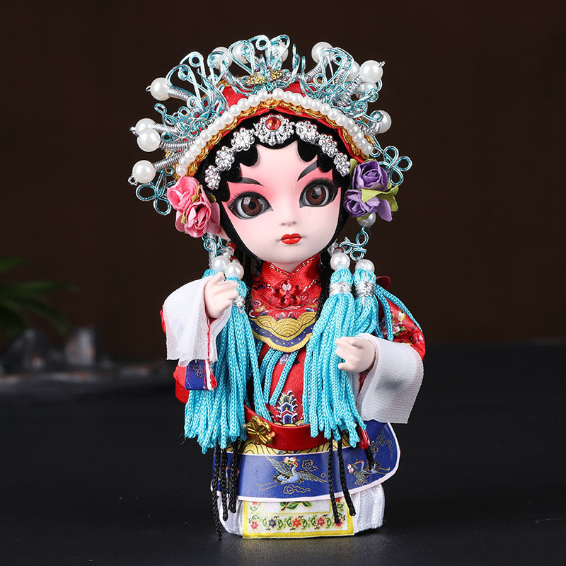中国风特色小礼品送老外京剧人物脸谱北京纪念品绢人人偶娃娃摆件|undefined
