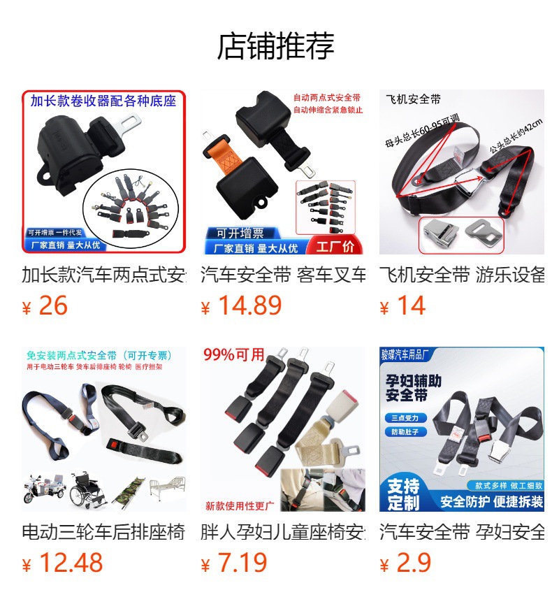Seat Two-Point Safety Belt for Passenger Buses, School Buses, and Vans, Extra-Long 1.6m Manual Adjustment Two-Point Safety Belt