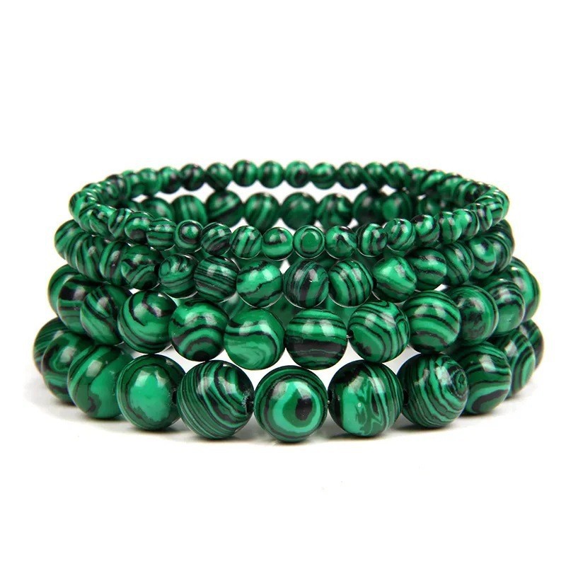 synthesized round beads malachite