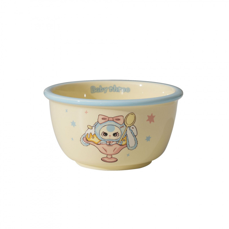 Niño de tres años encantador plato de cerámica cubierta set casero nuevo plato de cerámica una sola comida caja de regalo de cubierta de alto valor
