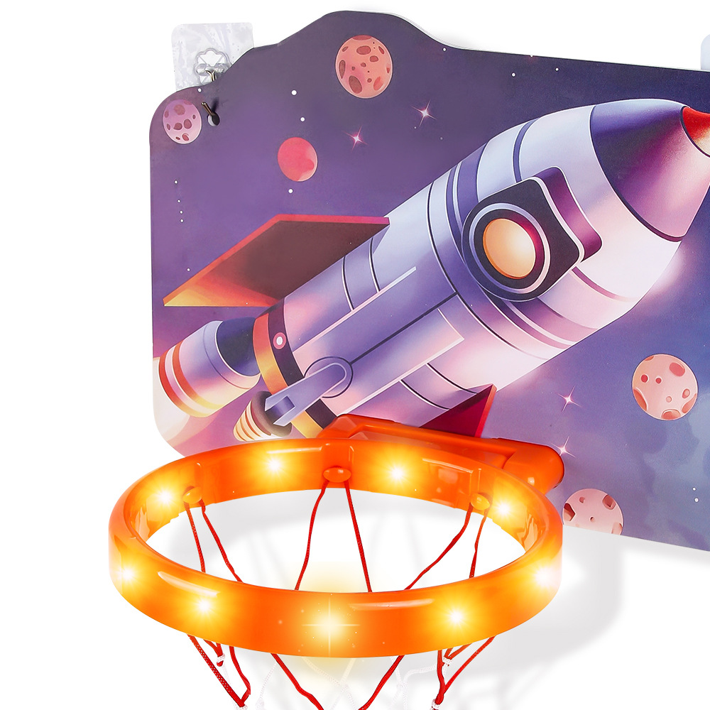 Exportación transfronteriza de ocio infantil con iluminación tipo pared tablero de baloncesto sin perforación marco juguetes deportivos interiores y al aire libre