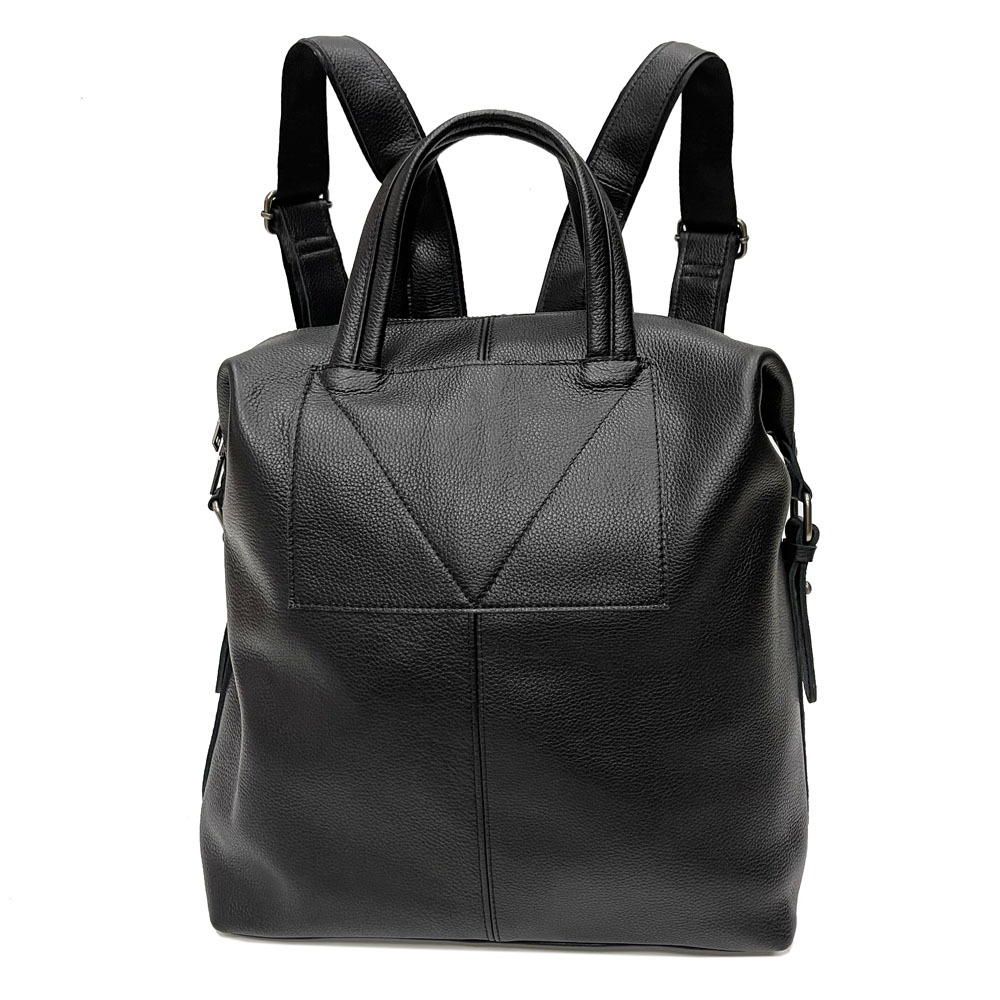 Backpack, Black Handbag, Casual Backpack, Leather Outdoor Travel Bag, Cowhide Large Backpack_voghion.com