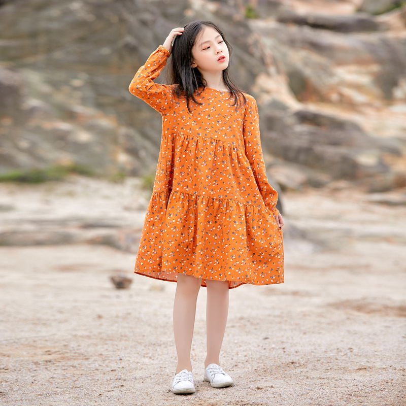 Vestido de las niñas ropa de primavera y otoño para niños 2023 nuevo estilo occidental otoño e invierno vestido de princesa de otoño para niñas ropa de invierno