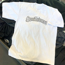 短袖t恤chicano街舞美式复古花体英文印花男女大码