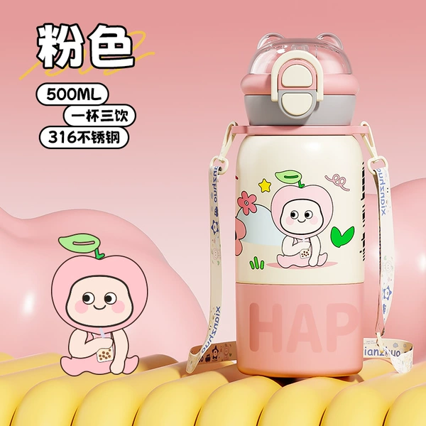 Fuchsia glass, suspenders, 500 ml