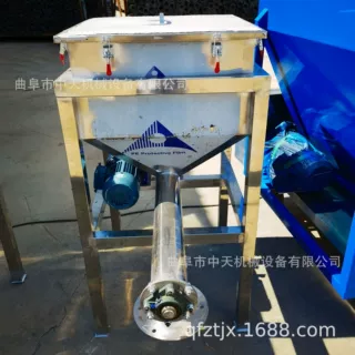 非标定制出料口法兰连接 304不锈钢材质加高支架滑石粉螺旋喂料机