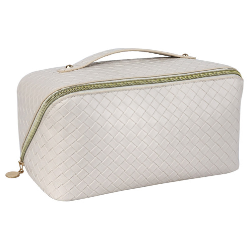 Xiaoxiangfeng woven cosmetic bag, large capacity and high appearance, portable ins style travel cosmetics toiletry storage bag