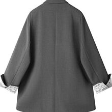 灰色西装外套女2025新款开秋休闲气质名媛设计感小众超火西服