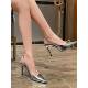 2024 New Arrival Skirt Pointed Silver Stiletto Heels Women's Temperament Socialite High-class Women's Shoes Sandals Ins