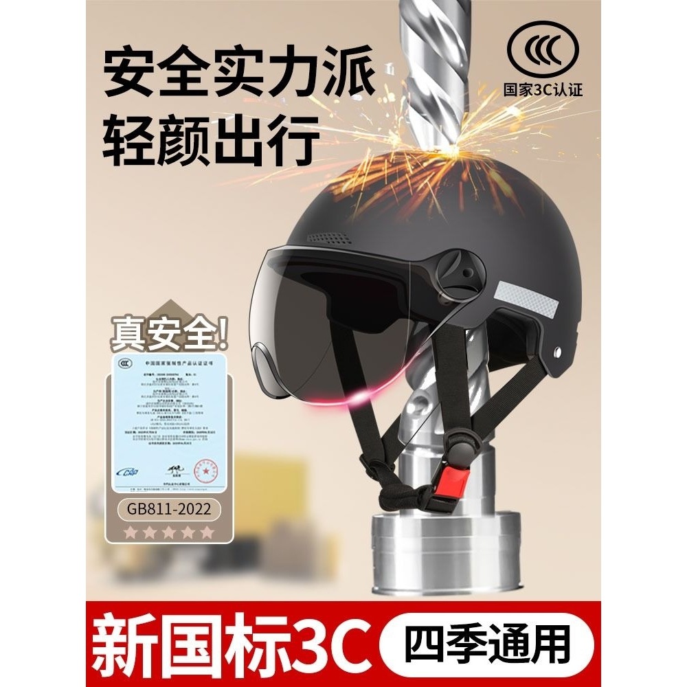 Universal Electric Motorcycle Helmet Men Women Breathable Safety Half Helmet (Auto Parts and Accessories) - one-size-3c-certified-unisex-fits-head-circumference-54-60cm