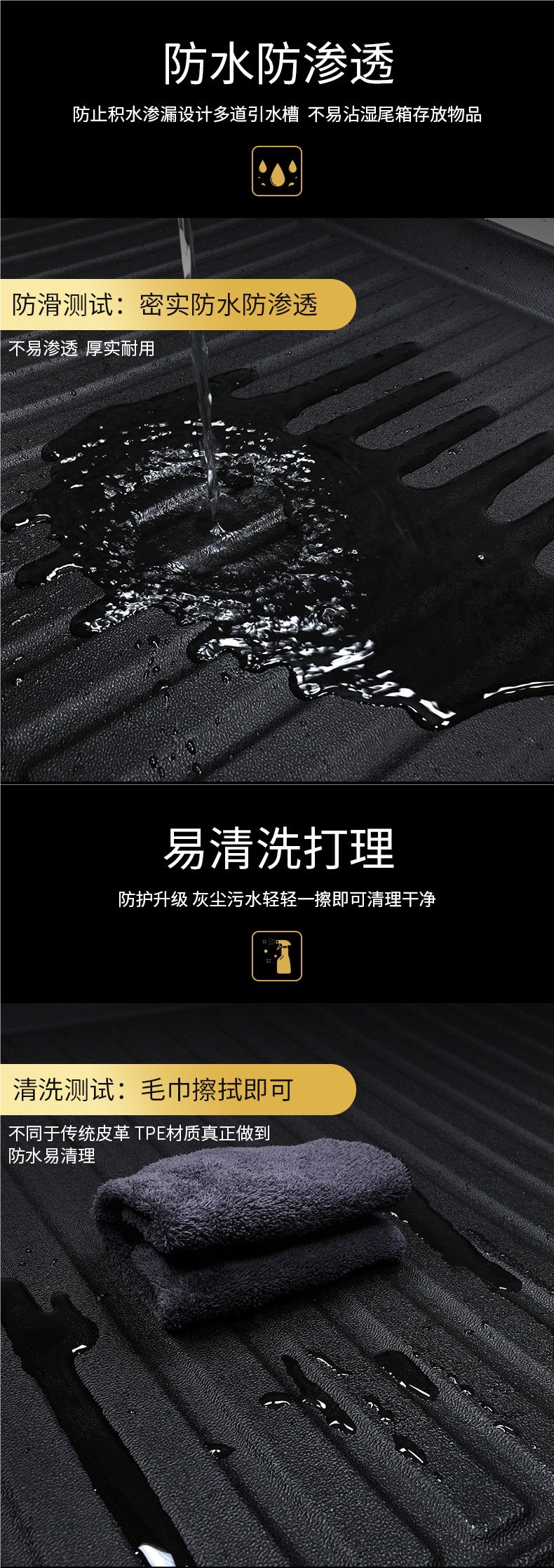New high-edge waterproof TPE car trunk mat, 22 models full coverage trunk mat, 21 models 23 car accessories